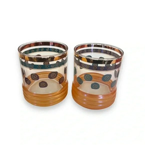 Vintage SAKURA SANGO 70s/80s MCM Retro Lowball Glasses - Set of 6 - Picture 2 of 4